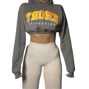 Emory University Reworked Custom Crop Hoodie